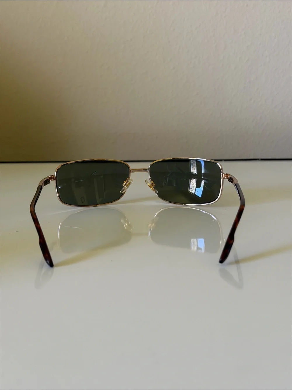 Nautica Gold-Tone Frame Sunglasses with Dark Green Lenses